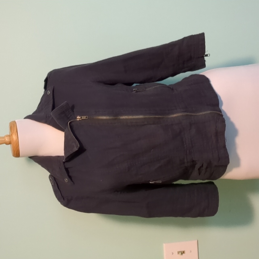 Charlotte Russe Small Navy Moto Jacket